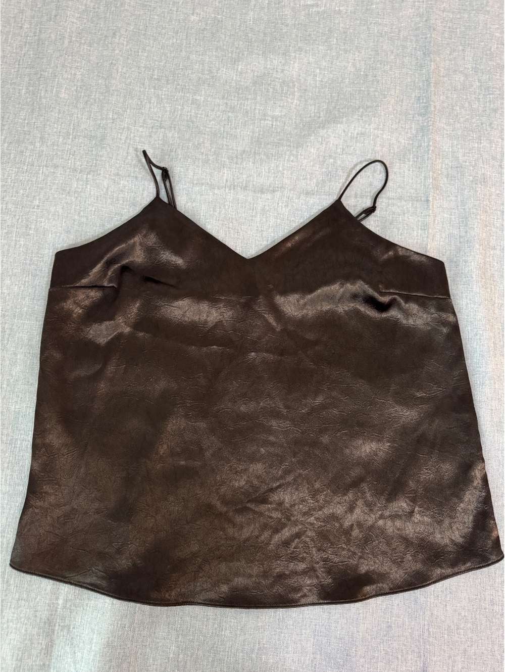 Nine West Black Satin-Like Camisole Top Size Large